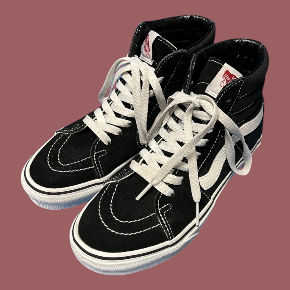 Vans Black & White High Top Skate Sneakers